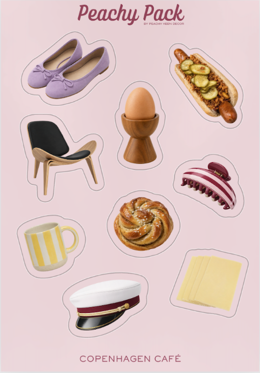 Sticker Sheet - Copenhagen Café