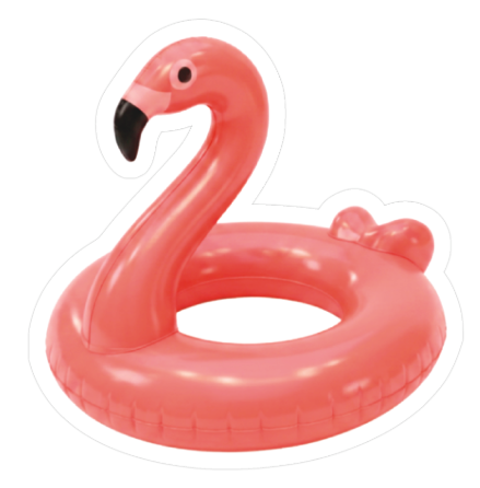 Die cut sticker - Flamingo pool floatie