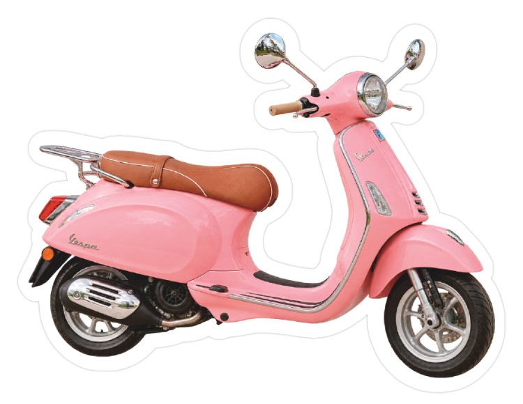 Die cut sticker - pink scooter