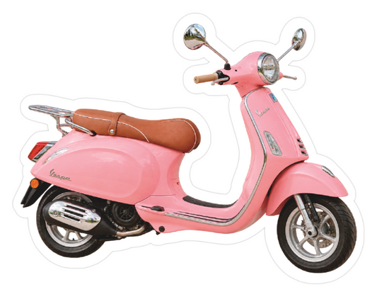 Die cut sticker - pink scooter