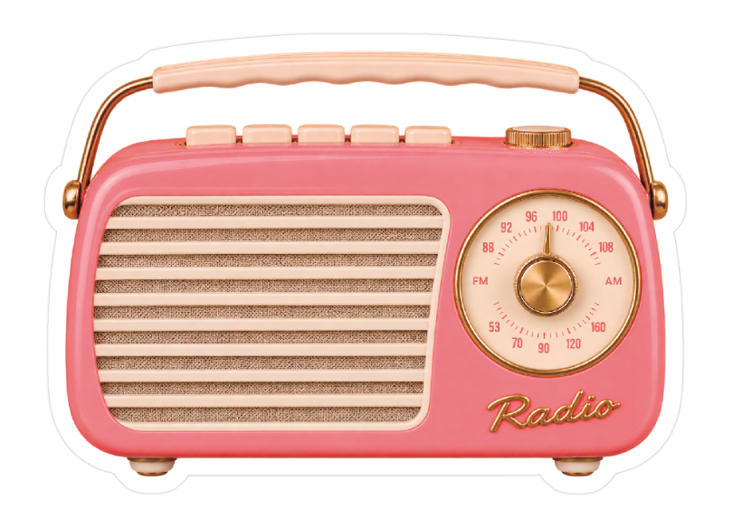Die cut sticker - retro radio